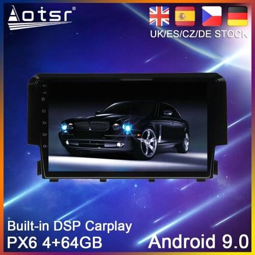 Android 9.0 PX6 64G Car DVD Player GPS Navigation For Honda Civic 9 2011-2015 Car Auto Radio Stereo Multimedia Player HeadUnit