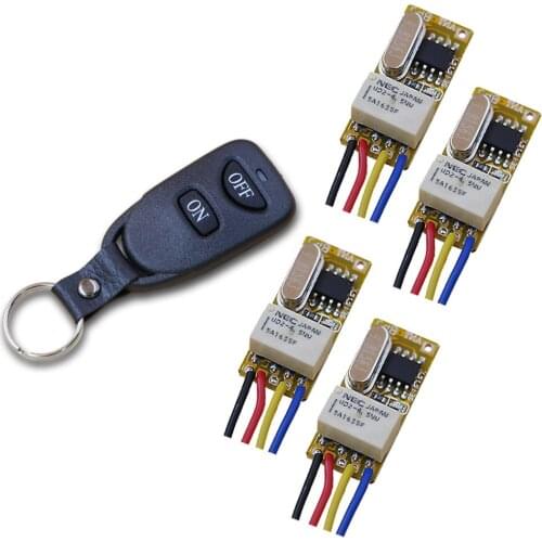 Wireless Remote Switch Micro Wireless Remote Controller DC 3.5v 4.5v 5v 6v 7.4v 9v 12v 1CH Relay Launcher Transmitter 315/433Mhz