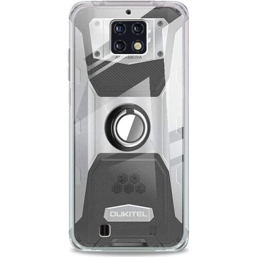 Case For OUKITEL WP6 Cover Magnetic Car Finger Ring Holder Soft TPU Shockproof Clear Case Cover For OUKITEL WP6 Coque