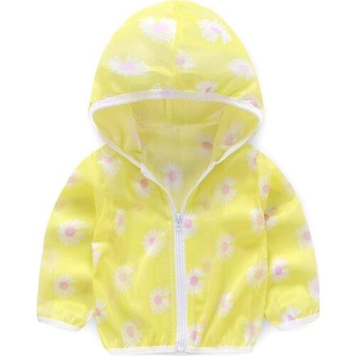 Childrens Hoodie Coat Spring Autumn Kids Boys Girls Fashion Printed Hooded Jacket Clothing Thin Coats Baby Zipper Windbreaker