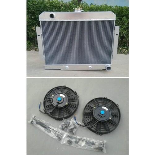 Racing Aluminum Radiator +FANS FOR 1972-1986 Jeep CJ GM Chevy Config CONVERSION 1973 1985