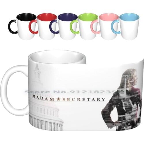 Madam Secretary Ceramic Mugs Coffee Cups Milk Tea Mug Madam Secretary Tea Leoni Tv Show Washington Logo Double Exposure Actress