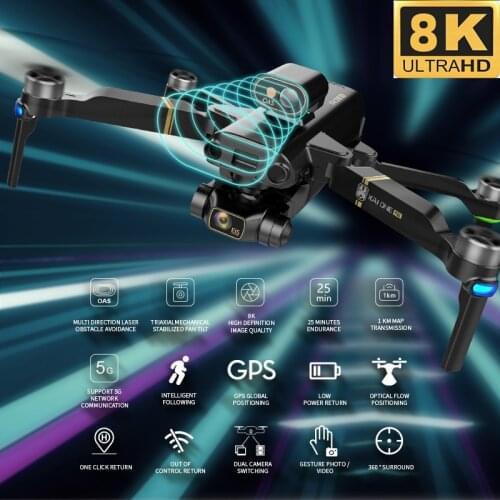 2021 NEW KAI ONE Max 4k 6k 8k HD Mechanical 3-Axis Gimbal Dual Camera 5G Wifi GPS Professional Aerial Photography Rc Quadcopters