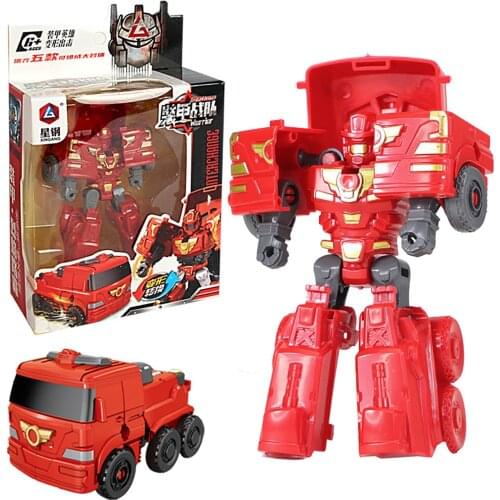 Die Cast Robot Toy 5 in 1 Engineering Truck Vehicle Educational Model Deformation Action Figure Car Gifts for Children Boys