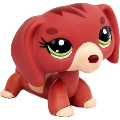 LPS CAT pet shop toys DACHSHUND dog #3601 brown sausage dog rare animal toys for girls collection