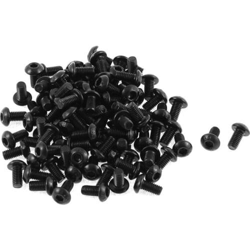 M3x6mm Thread Button Head Hex Socket Cap Screw Bolt 100pcs