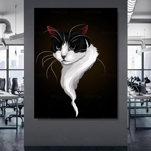 Wall Art Home Decoration Cat Canvas Painting Watercolor Printed Modular Picture Cute Animal Posters Modern Living Room Framework