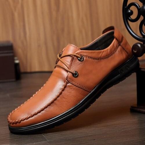 New Men Casual Shoes Leather Men Shoes Sneakers Winter Comfortable Walking Shoes Lightweight Rubber Loafers Men Sneakers