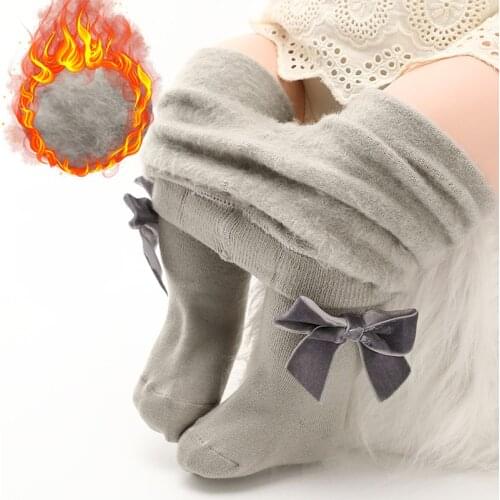 Toddler Girls Winter Pantyhose Autumn Child Thermal Thick Warm Kids Velvet Cute Pants Newborn Infant Bow Tights Baby Accessories
