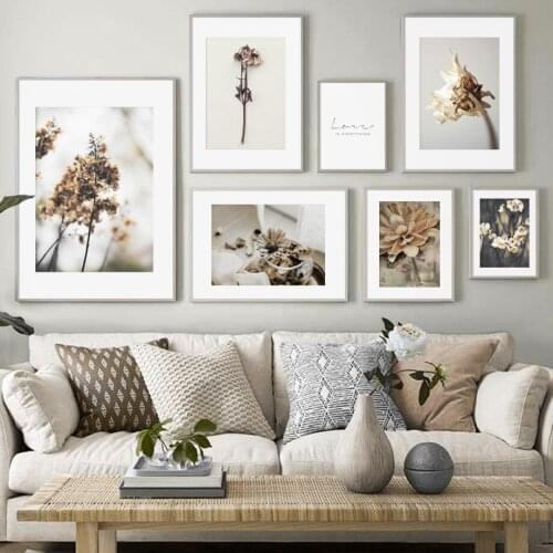 Autumn Dry Grass Dandelion Reed Flower Wall Art Canvas Painting Wall Pictures For Living Room Deco Nordic Posters And Prints