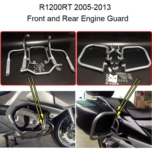 For BMW R1200RT 2005 2006 2007 2008 2009 2010 2011 2012 2013 Front & Rear Engine Highway Guard Crash Bar Bumper Frame Protection