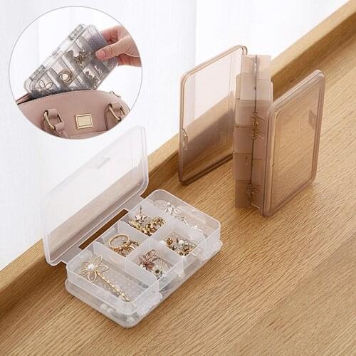 1pcs Plastic 4 Grids Storage Boxes Slots Adjustable Packaging Transparent Tool Case Craft Organizer Box Jewelry Accessories