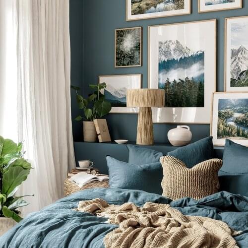 Nature Poster Mountain Forest Fog River View Wall Art Print Nordic Canvas Painting Landscape Picture Bedroom Interior Decoration