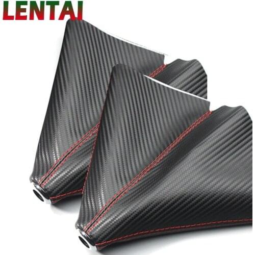 EALEN Carbon fiber Car Gear Shift head dust-proof cover leather For Volvo XC60 Hyundai i30 Camry Lexus Honda Jazz Suzuki Swift