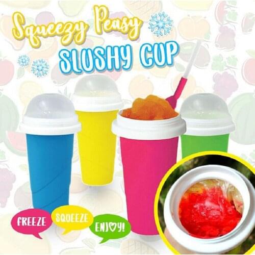 Slushy Ice Cream Maker Squeeze Peasy Slush Quick Cooling Cup Milkshake Bottles Home Ice Cream Tools