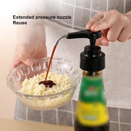 Syrup Bottle Nozzle Jam Bottle Pump Sauce Dispensers Ketchup Vinegar Bottle Head Pressure Type Spout Household Kitchen Tools