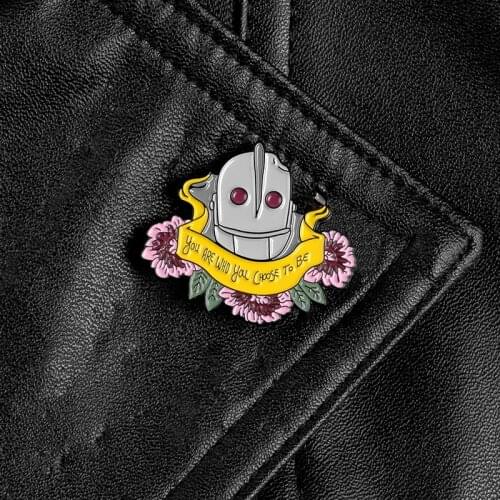 The Iron Giant enamel pin You are who you choose to be badge brooch Shirt bag Lapel pin jewelry gift for friends Accessories