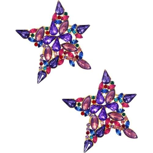 ZHINI Bohemia Punk Gold Statement Earrings for Women Luxury Charming Star Drop Earring Rhinestone Party Jewelry 2021 brincos