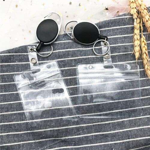 1 Set Business Women Male Card Holder with Retractable Badge Reel Pull ID Card Badge Holder Nurse Badge Lanyards School Supplies