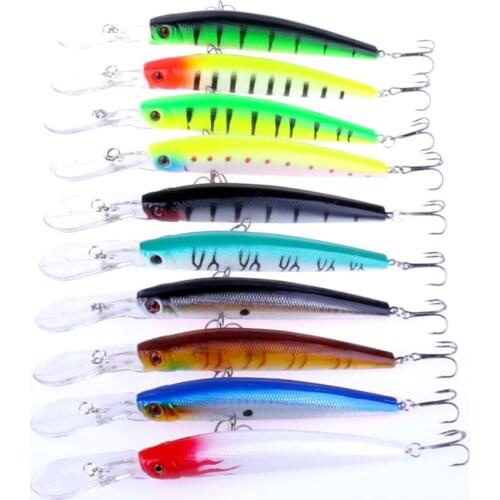10pcs Fishing Tackle 14.5cm 14.7g Minnow Fishing Bait With 4# Hook Plastic Hard Lure Isca Artificial Fishing Baits 3D Fish Eyes