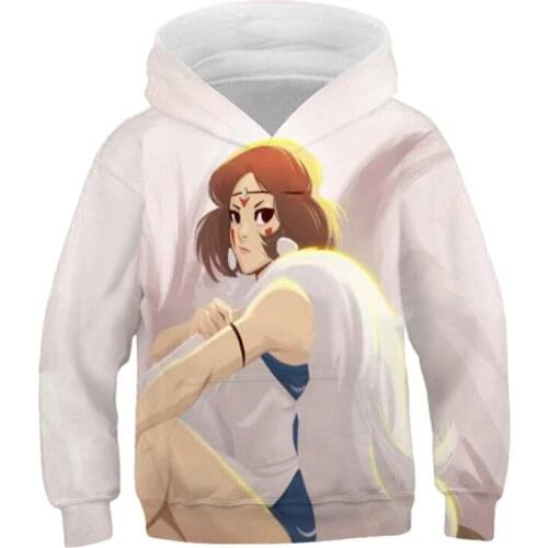 2021 Fashion Anime Boy Girl Hoodie Princess Mononoke- 3D Printed Sports Casual Streetwear Cosplay Tshirt Harajuku Child Hoodie