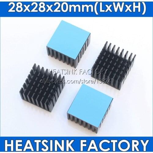 5pcs 28x28x20mm Aluminum Heatsink Radiator Cooling For Electronic Chip IC 3D printer Raspberry PI With Thermal Conductive Tape