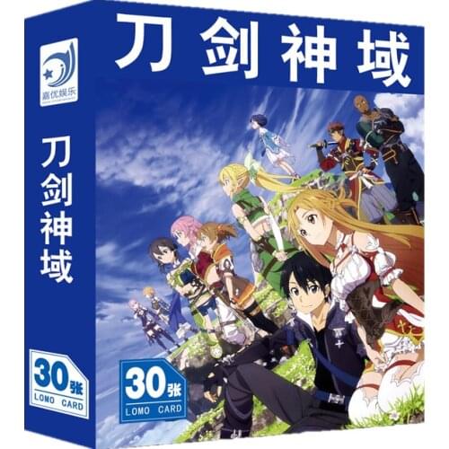 30 Sheets/Set Anime Sword Art Online Lomo Card Cartoon Characters Postcard Greeting Card Message Card