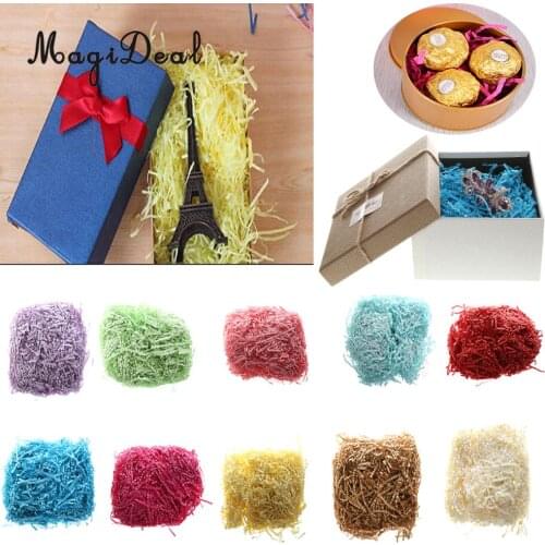 MagiDeal 50g/Bag Crinkle Cut Shredded Tissue Paper Candy Box Packaging Filler Birthday Wedding Party Gifts Packing Decoration