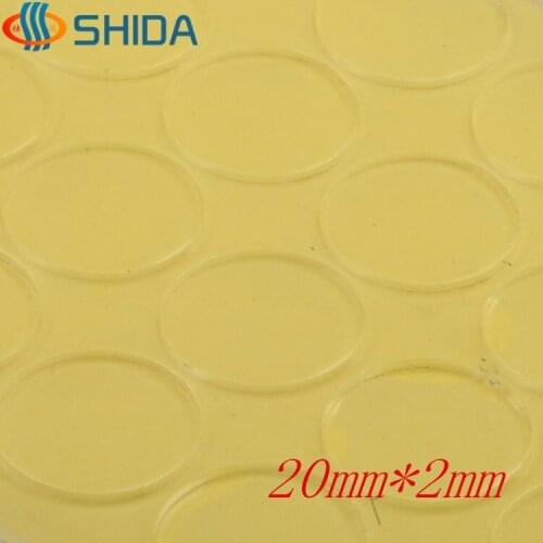50 Pcs/lot 20mm x 2mm High Clear Anti Slip PVC Rubber Bumper Self-Adhesive Flat Shock Absorber Feet Pads For Glass Table