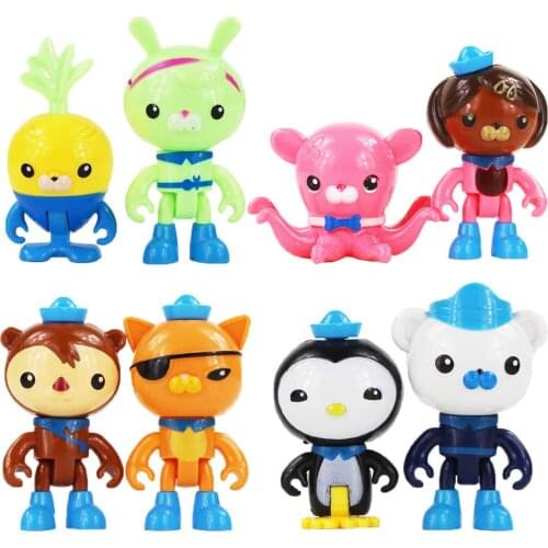 8Pcs/Set Cartoon Octonauts Figure Toys Captain Barnacles Peso Shellington Dashi Tweak Doll Figurines Model Toy for Kids