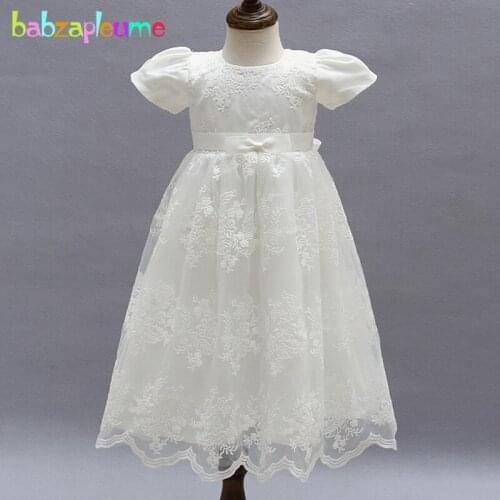 Babzapleume summer newborn baby girls 1 year birthday wedding dress infant princess christening gown baptism tutu dresses BC1486