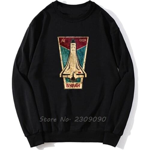 Buran Russian Space Shuttle hoodies Cccp Gagarin Hd Printed Rocket Men Hoodie Men Pullover Fleece Sweatshirt Harajuku Streetwear