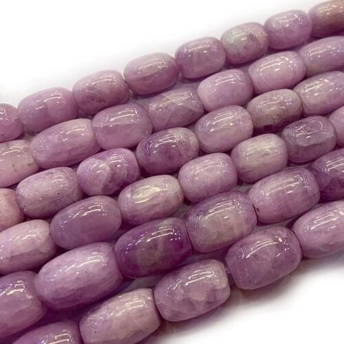 Natural Purple Spodumene Beads Column Barrel DIY Loose Stone Beads For Jewelry Making Beads Accessories For Women Necklace Gift
