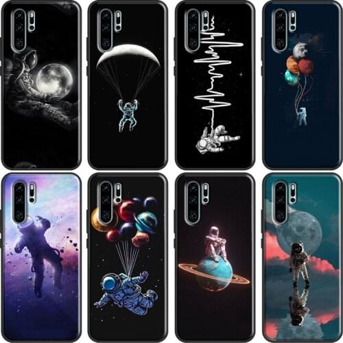 Space Moon Astronaut Aesthetic For Huawei P30 Pro P40 P20 Lite Mate 20 Lite TPU Case For Huawei P Smart 2019 2021 Coque