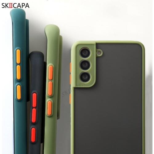 For Samsung Galaxy S21 Ultra Camera Lens Protection Translucent Shockproof Phone Cases For Samsung S21 S20 Plus Silicone Cover