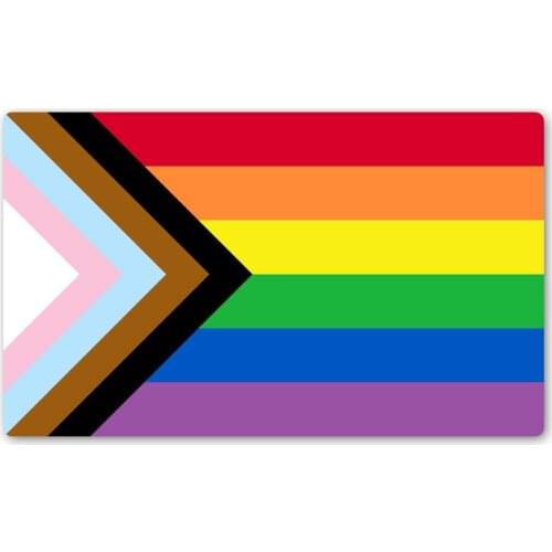 Fuzhen Boutique Decals Exterior Accessories Progress Pride Rainbow Flag Sticker Show Your Love for The LGBT Family with This