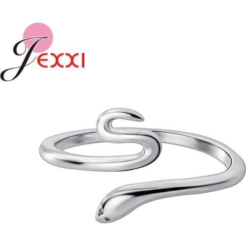Hot Sale Fashion 925 Sterling Silver Opening Adjustable Snake Finger Ring For Women Gift Drop Shipping Christmas Jewelry