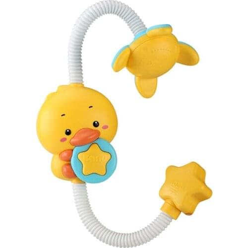 HX5D Water Spray Squirt Swimming Pool Toys Bath Playing Toy Cartoon Shower Head Rose Shower Toys Duck Shower Bathtub Toy