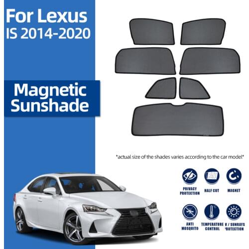 Magnetic Car Sunshade Front Windshield Door Mesh Frame Curtain For Lexus IS 2014-2020 Auto Reflective Side Window Sun Visor Net
