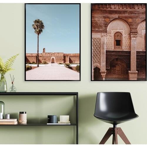 Moroccan Door Marrakesh Islamic Architecture Nordic Posters Wall Art Canvas Painting Wall Decor Pictures For Living Room