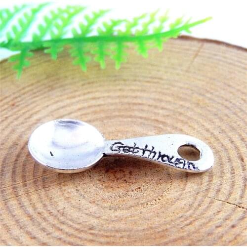 GraceAngie Mini Cute Spoon Silver Color Jewelry Making Finding Accessory Handmade Crafts Collection Christmas Gifts Wholesale