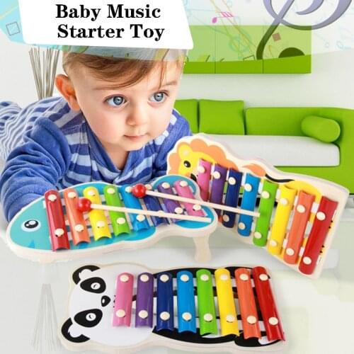 Cartoon Xylophone Toys Childrens Educational Toy Kids Cute Animal Wooden Eight-Notes Frame Style Xylophone Baby Musical Toys
