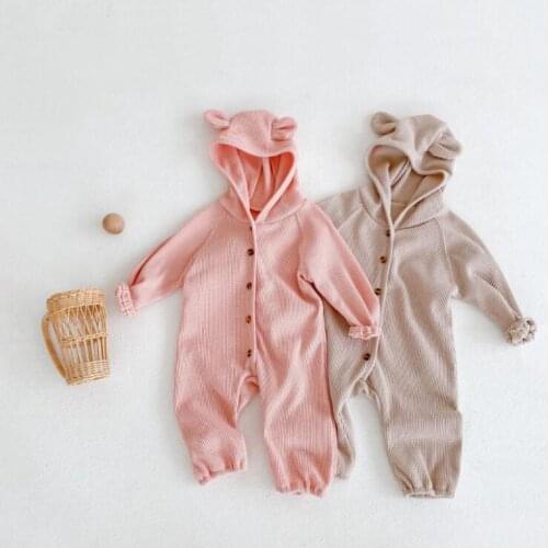 2021 new baby boys girls hooded romper cotton autumn full sleeve babys jumpsuit