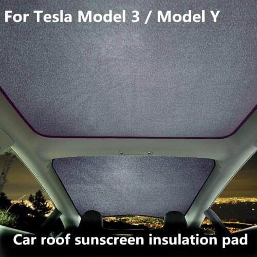 Upgrade Sun Shades Glass Roof Sunshade for Tesla Model 3/model Y Front Rear Sunroof Windshield Skylight Blind Shading Net 19-21