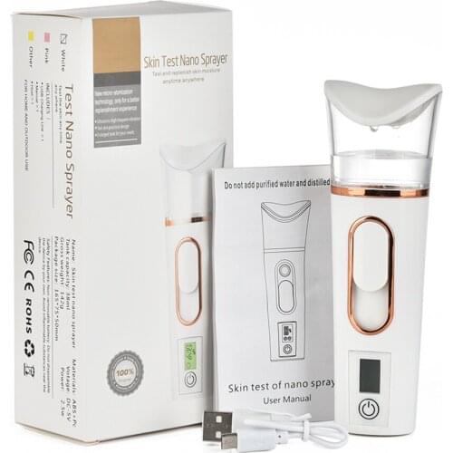 Portable Facial Steamer Mini Nano Mister Face Sprayer Skin Analyzer Handy Humidifier Face Mist Tester Deep Hydrating Nebulizer
