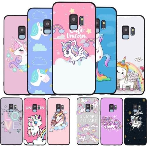 Rainbow unicorn Black TPU Silicone Soft Phone Case For Samsung Galaxy S20 S10 S9 S8 Plus Lite NOTE 10 9 8 S7 EDGE