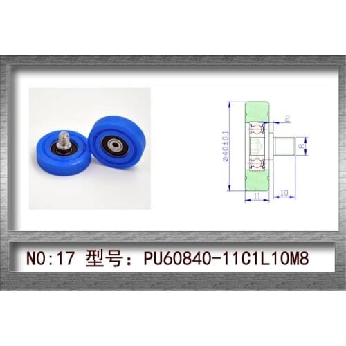 Sliding doors and windows Package plastic 608Z Bearing Roller Diameter 40mm Thickness 11mm with screw m8x10 10pcs/lot