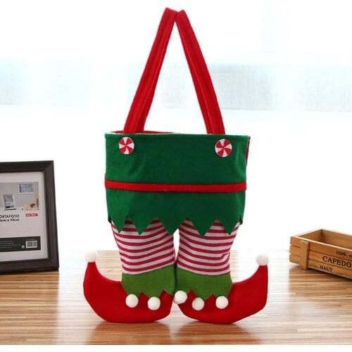 New Christmas Elf Candy Bags Santa Elf Spirit Pants Treat Pocket Decor Beautiful Gift Candy Bottle Holiday Party Gifts Bags