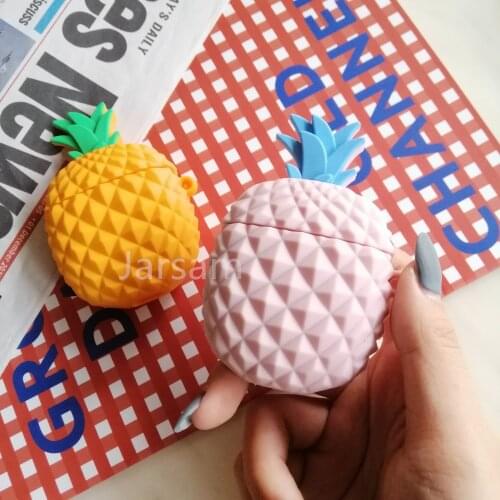 Cartoon Silicone Carrot Earphone Case For Apple AirPods case Cute Protection Cover case For AirPods pineapple