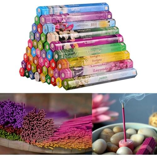 Mixed Flavor India Incense Aroma Incense Stick Sandalwood Lavender Fragrance Air Freshener Aromatherapy Living Room House Supply